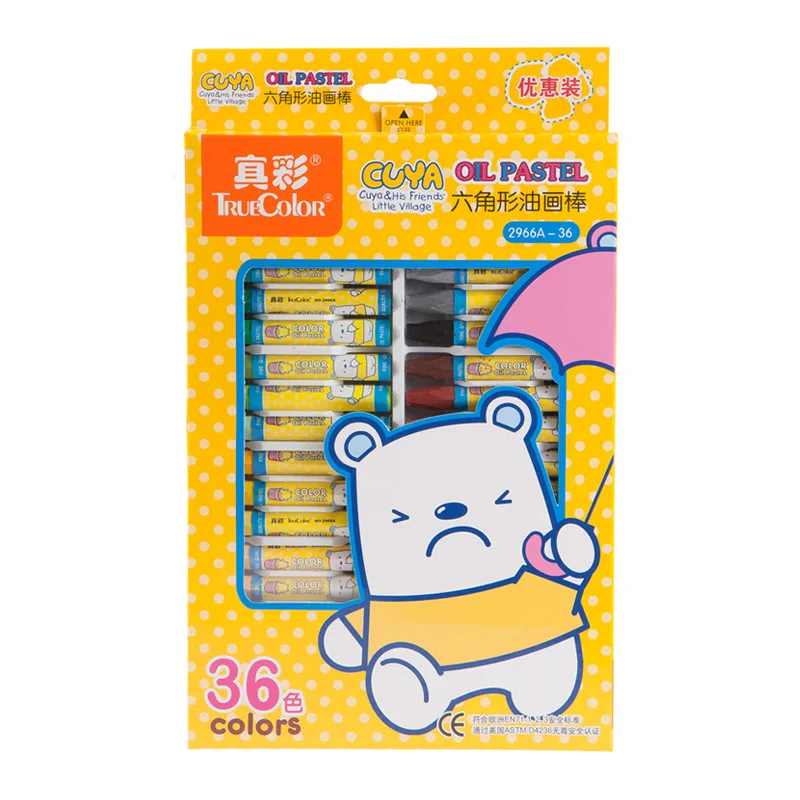 

ZHENCAI 2966A cool ya Series 36 Color Crayon Hexagonal Color Crayon Students Painting Pen