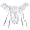 Women Sexy Wedding Garter Belt for Stocking Black Lace Suspender Belt For Sexy Lingerie Pearl Crotchless Garters ► Photo 3/6