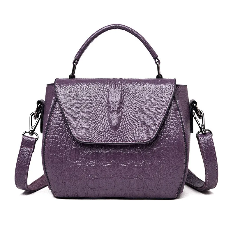 

2019 New Women's Bag Crocodile Head Embossed Small Square Bag Fashion Single Shoulder Diagonal Ladies Wild Handbag Sac A Main