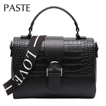 

2020 Crocodile Pettern Cowhide Leather Women's Handbag Designer Female Shoulder Flap Bag High Quality Alligator Crossbody Bags