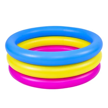 

Summer 3-Ring Home Have Fun Inflatable Swimming Pool For Kids Round Unisex PVC Thickened Family Party Wading Outdoor Bath