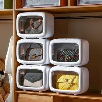 

Bags Plastic Storage Box for Toys with Lid Stackable Dustproof Transparent Multifunctional Toy Organizer Box Clothes Shoe Box