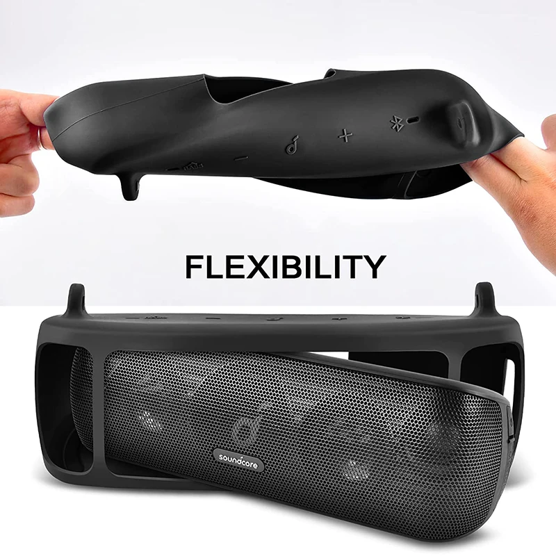 Anker Soundcore 모션 + 블루투스 스피커 용 ZOPRORE 실리콘 케이스, 스트랩 카라비너가 있는 방수 고무 여행용 캐리 파우치