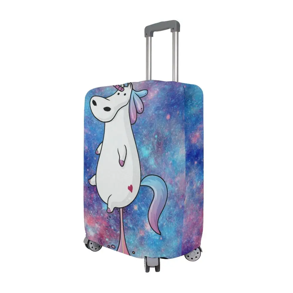 Cute Panda Art Blue Travel Suitcase Protector Zipper Suitcase Cover Elastic