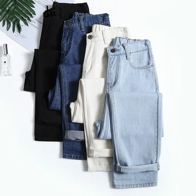 

4 mother color jeans woman high wais elastic plus size jeans boyfriend jeans jeans for washed cotton women 2020 new fashion