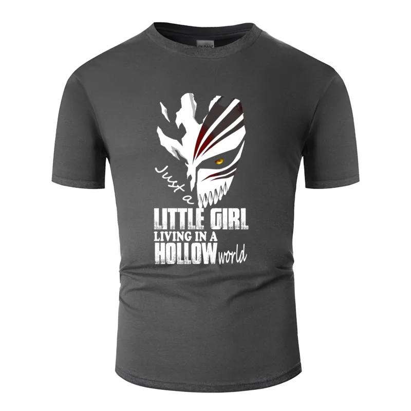 Новая футболка с надписью «bleach fan little girl Live in a hollow world» оригинальная Однотонная футболка Свободная футболка с круглым воротником