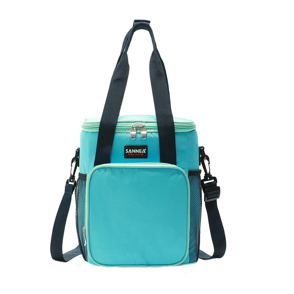 

Double Decker Cooler Lunch Bags Insulated Solid Thermal Lunchbox Food Picnic Bag Multifunction Cooler Tote Handbag for Men Women