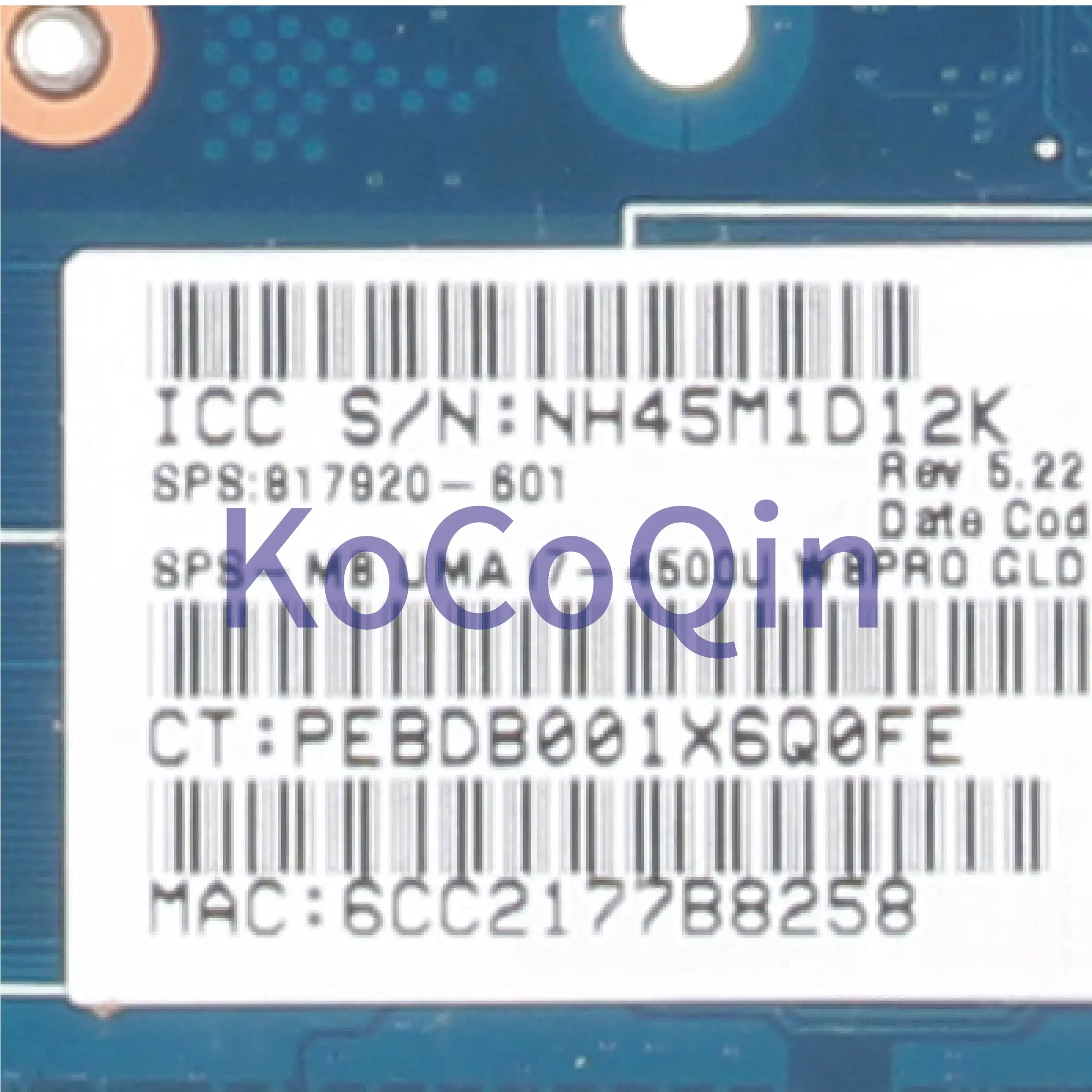 Promo  KoCoQin Laptop motherboard For HP EliteBook 720 820 G1 I7-4500U Mainboard 817920-601 817920-501 605