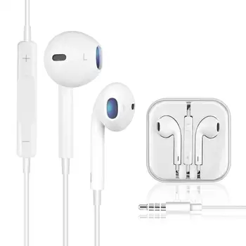 

Stereo Sound 3.5mm Jack In-Ear Earphone For iPhone 6S 6 Plus 5S 5 SE 4S iPad Wire Control Earbud With Microphone Music Earphones