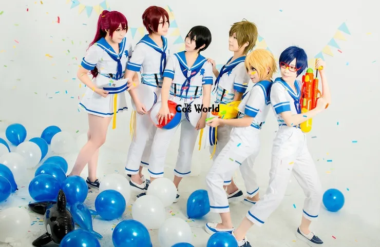 Плавательный клуб Iwatobi nanase haruka Тачибана Макото ГОУ Мацуока Костюм Форма моряка наряд Аниме косплей костюмы