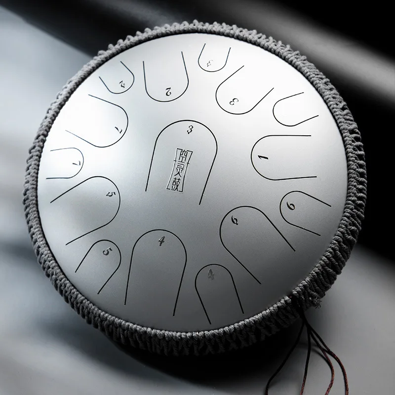 Hluru B Titanium steel tongue drum empty percussion tambourine Zen Musical instrument Profession 15 notes 13inch D tones handpan