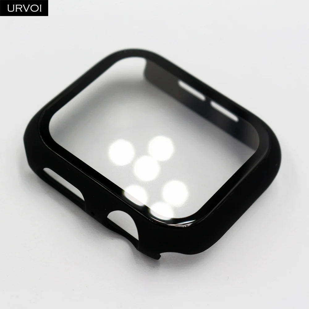 URVOI Matte Plastic Bumper with Tempered Glass for Smartwatch Protection