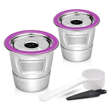 

Stainless Steel Coffee Filter K Cup Baskets Reusable Coffee Capsules Dripper Compatible With Keurig 1.0 & 2.0 Brewers
