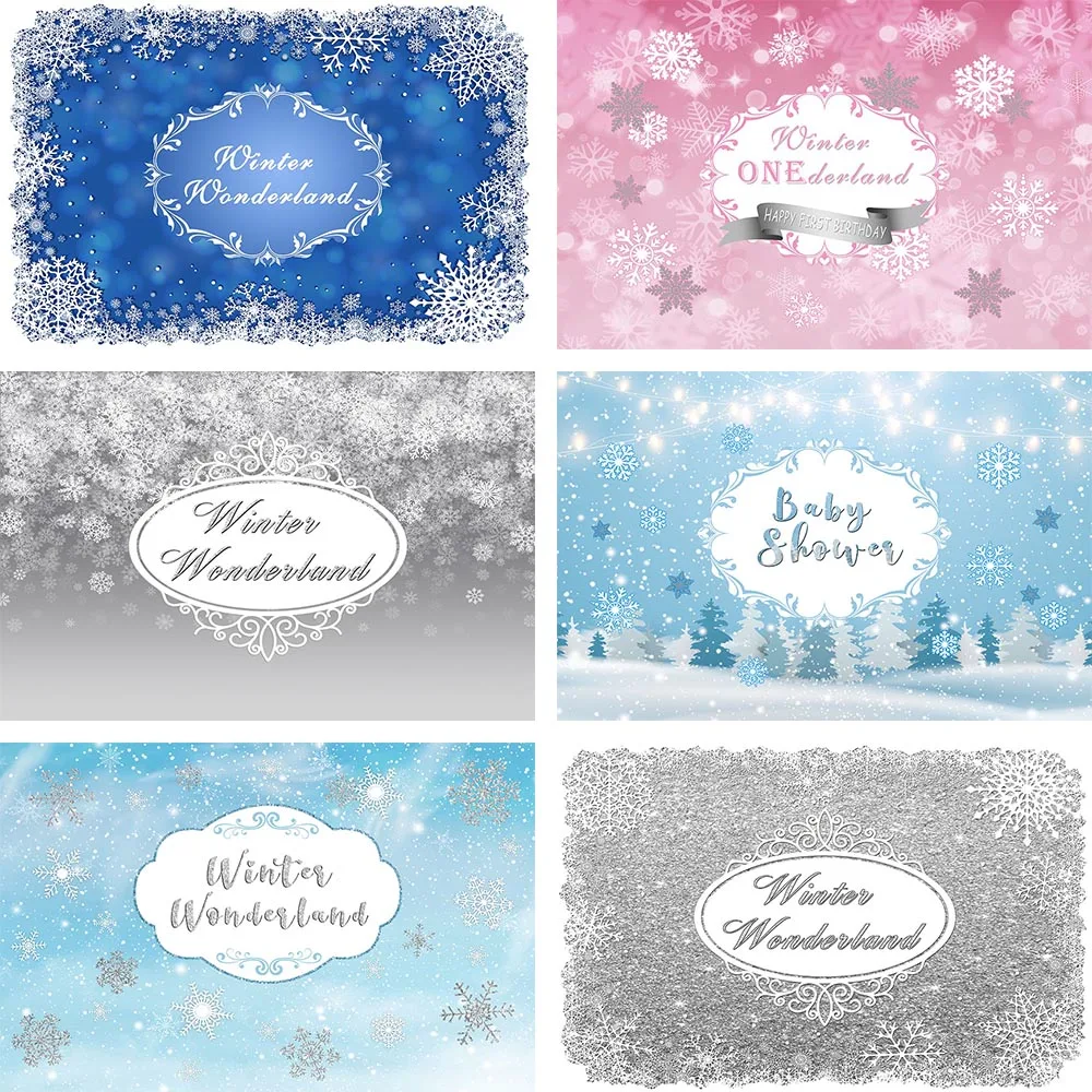 

Mehofond Winter Wonderland Backdrop Snowflake Bokeh Dots Boy Girl Baby Shower Portrait Photography Backgrounds for Photo Studio
