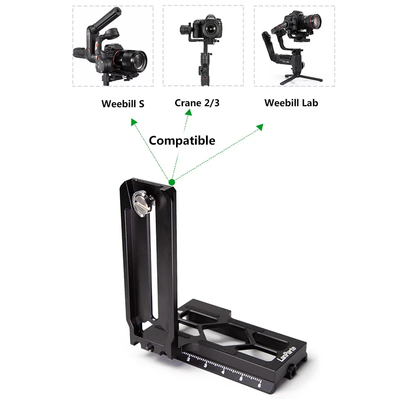 Lanparte быстроразъемный L кронштейн для Zhiyun Crane 3, 2, Weebills Gimbal аксессуары