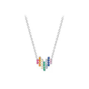 

Love Rainbow Necklace Female Diamond Small Fresh Clavicle Chain Temperament Fashion New Product Pendant Set Chain