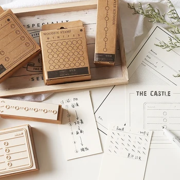 

Madifier 1PC Vintage Multi-function form stamp DIY wooden rubber stamps for scrapbooking stationery scrapbooking standard stamp