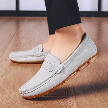 

Big Size Casual Shoes Men Fashionable Suede Leather Luxury Handmade Office Formal Wedding Party Leisure Brand Shoes Loafer Mens