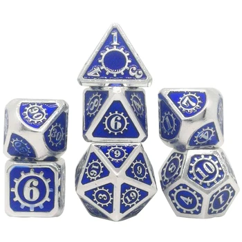 

7pcs KTV Entertainment Rpg Zinc Alloy Tabletop Digital Number Bar Easy Read Polyhedral Dice Set Home For DnD Props Board Game