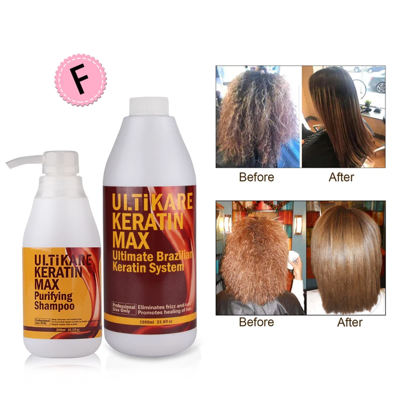 

11.11 1000ml FREE FORMALDEHYDE Keratin Treatment+500ml Purifying Shampoo Treatment a Set Straighten Damage and Curly Hair