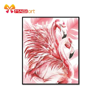

Cross stitch kits Embroidery needlework sets 11CT water soluble canvas patterns 14CT European Style Flamingo C-NCMA009
