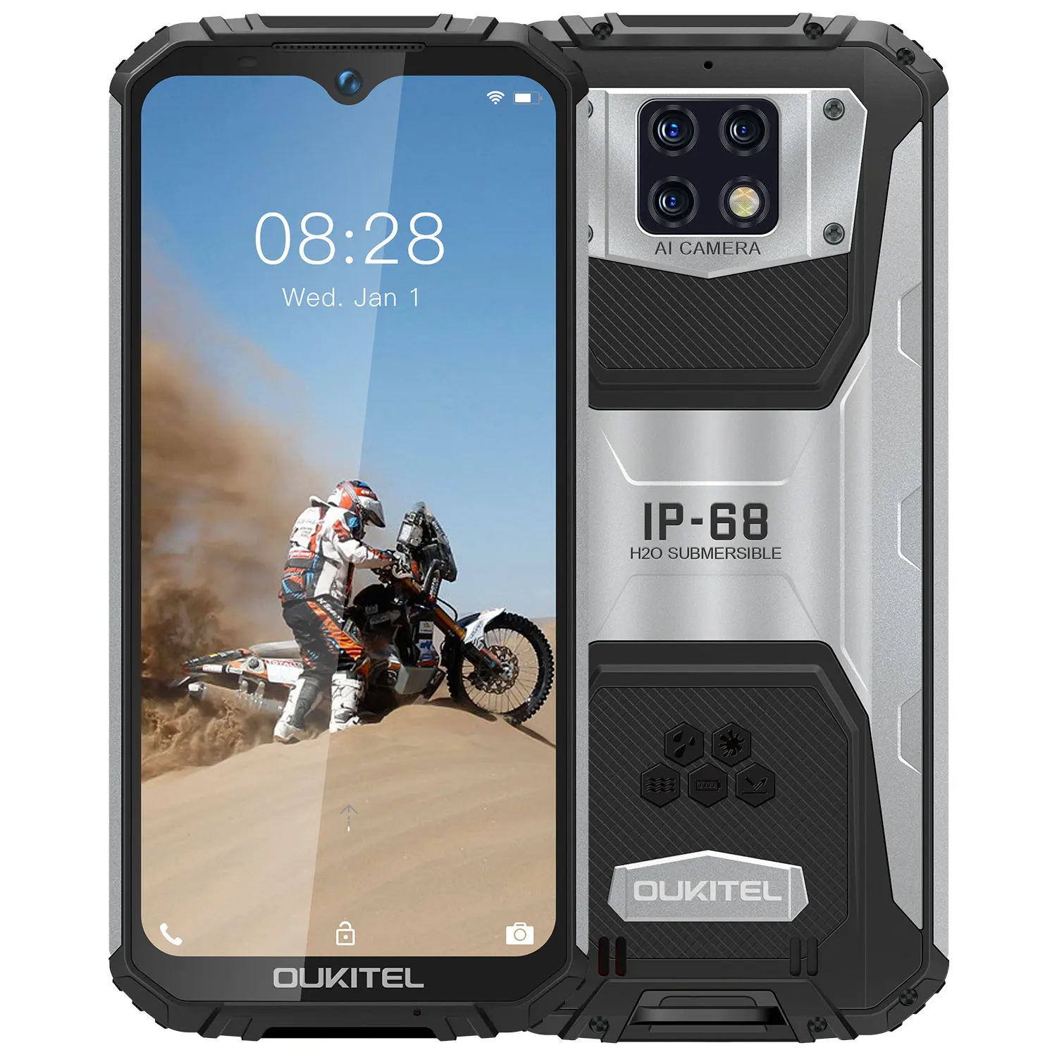 OUKITEL WP6 6GB+128GB IP68 Waterproof 10000mAh Smartphone 6.3'' FHD+ 48MP Triple Camera Octa Core Rugged Mobile Phone good cell phone for gaming Android Phones