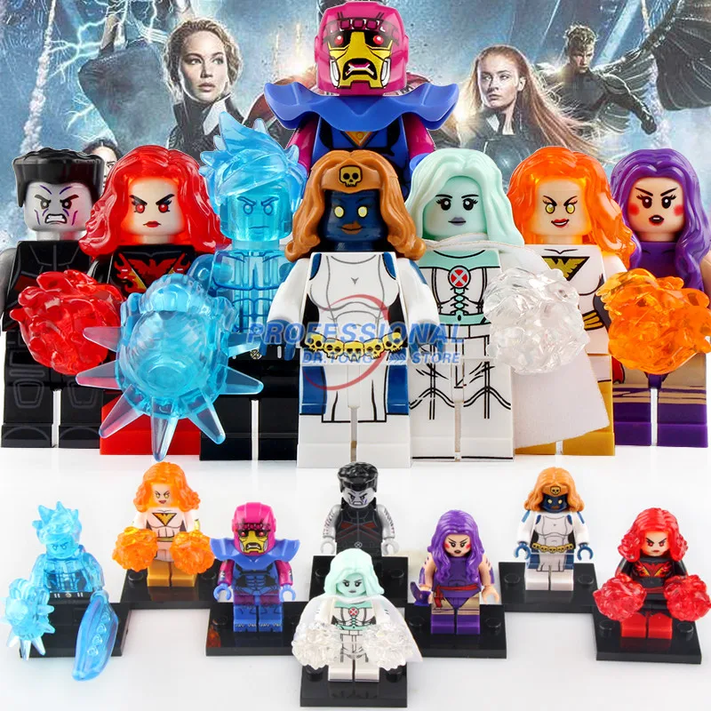 

50PCS Building Blocks Super Hero X-Men Colossus Sentinel Psylocke Iceman White Queen Mystique Figures Bricks Toy For Child X0277