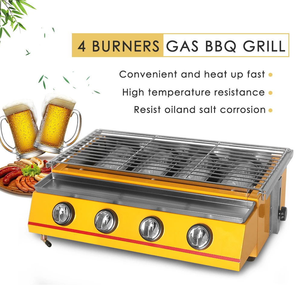 Газовый гриль для барбекю с 4 горелками|gas bbq|smokeless stovebbq grill |