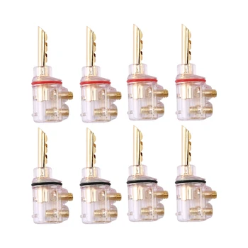 

8Pcs Brass Plating Rhodium Shell o Video Speaker Connector 8mm Banana Plug Jack