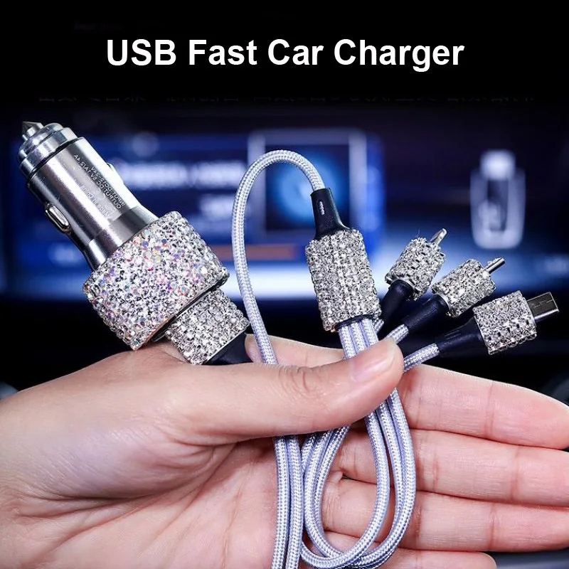 USB-Car-Charger-For-Mobile-Phone-Tablet-GPS-Fast-Charger-Crystal-Diamond-Dual-USB-Car-Phone-Charger-Data-Line-Wire-116