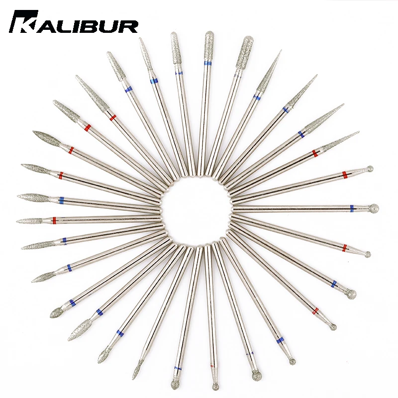 KALIBUR Diamond Nail Drill Milling Cutter Nail Art Drill Bit Cuticle Clean  Nail Files Electric Mills Burr Grinder Tool