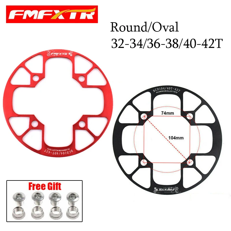 

Mountain Bike Crank Protector Chainring 104BCD Round Oval Protection Cover bicycle alloy Crankset Guard Chainwheel Accessories