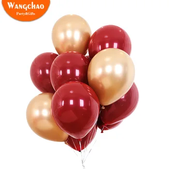

50/100pcs Red Heart Ruby Agate Red Balloon Wedding Room Valentine Day Decorate Date 10'' Red Pomegranate Red Balloon Party