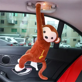 

Creative Cartoon Monkey Home Office Car Hanging Paper Napkin Tissue Box Cover Holder Portable Paper Box Vehicle Auto Accessories