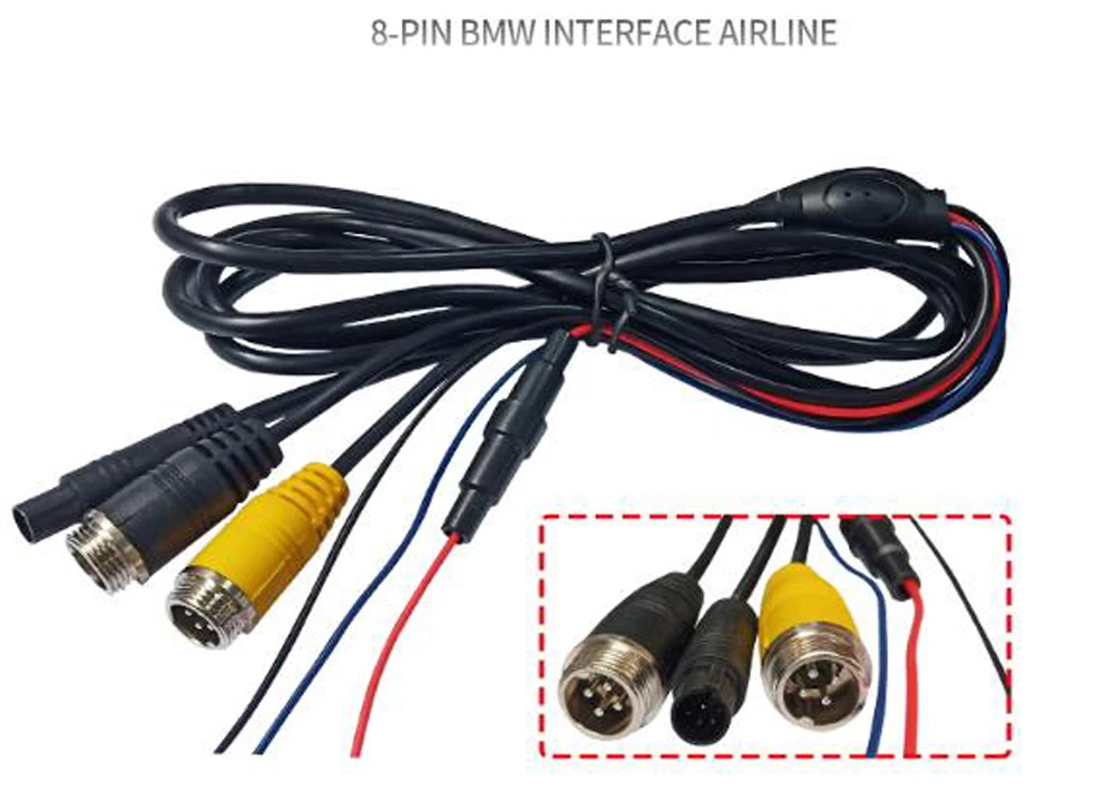 7-zoll Auto Monitor Power Kabel, 8-Pin Stecker, 6-Pin Metall Stecker Für Auto Monitor Universal Power Verlängerung Kabel