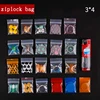Thick 0.24mm 3X4cm Mini Cute Cheaper Plastic Zipper Print Bags Ziplock Plastic Packaging Pouches Jewelry Candy Pill Pack 1