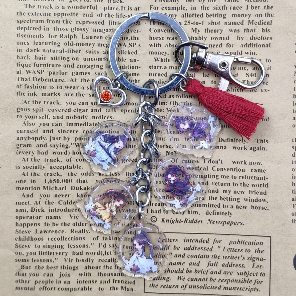 Mo Dao Zu Shi Acrylic Red Tassels Classic Anime Keychain Wei Wuxian Lan Zhan Key Ring For Bag Car Women Jewelry Birthday Gift | Украшения и