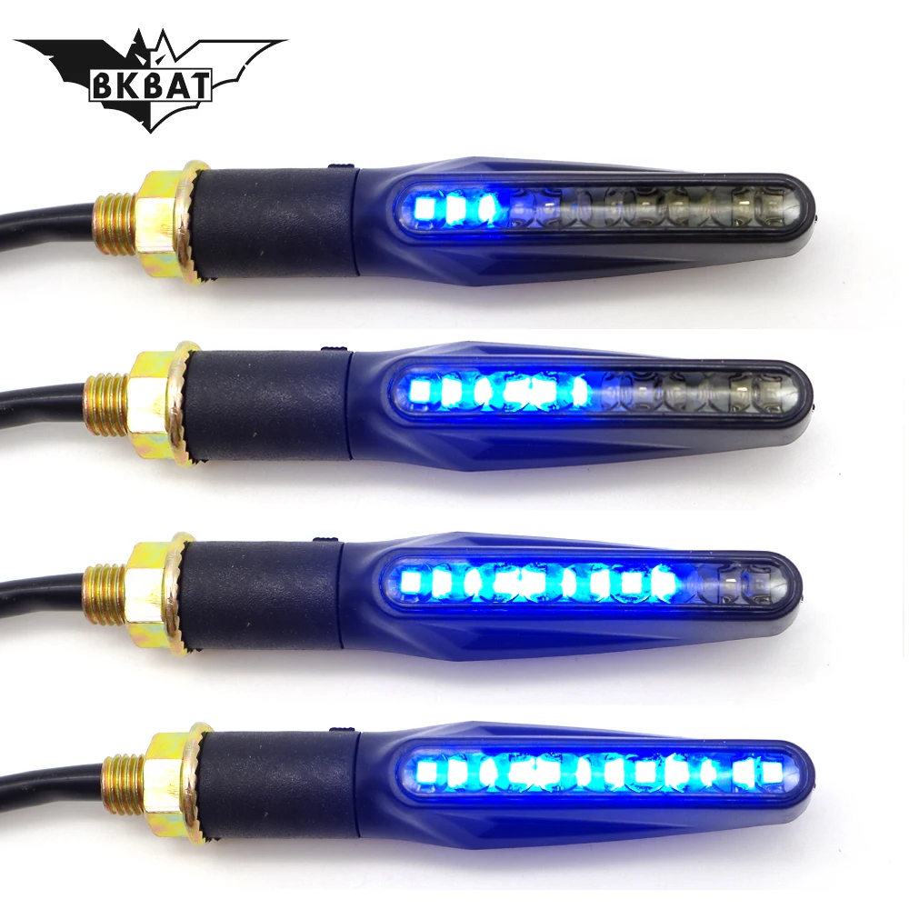 ZXD-003-LAN-4PCS Мигающий Мото Светодиодный стоп поворотник тормозной сигнал для cbr650f кафе гоночные фары honda goldwing gl1800 moto cicleta chopper - Цвет: ZXD-003-LAN-4PCS