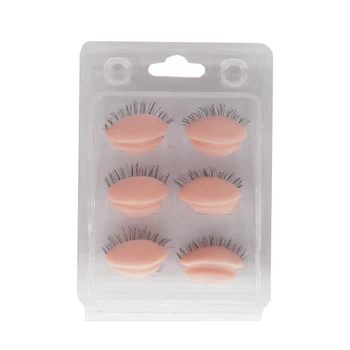 

Black Yellow White Skin Colors Remove Replaceable Eyelids Use for False Eyelash Extension Makeup Model Training Silicone Heads