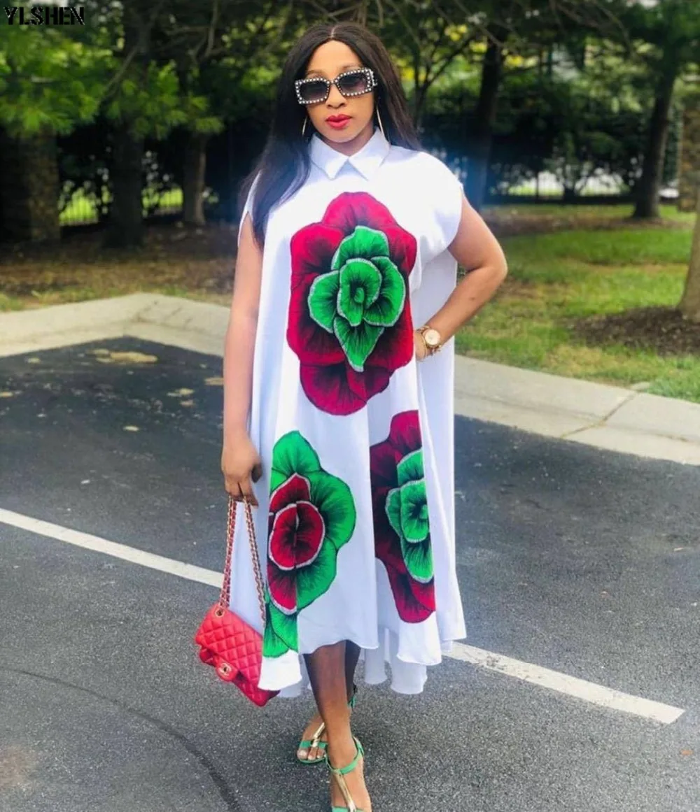 African Dresses for Women Dashiki Plus Size African Clothes Basin Riche Print Africa Long Shirt Dress Robe Africaine Femme 2019 02