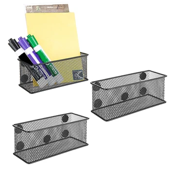

3PCS netic Pencil Holder netic Metal Mesh Pencil Holder Storage Basket for Holding Whiteboard & Office Accessories