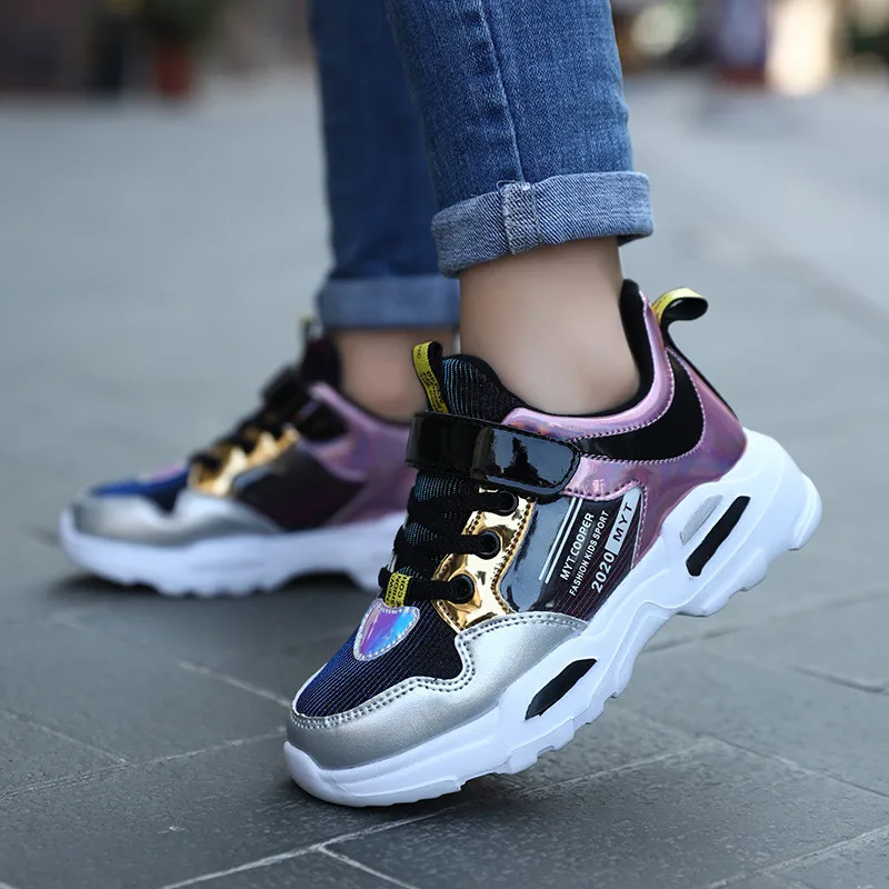 

2020 Spring Autumn Kids Leather Sport Shoes for Girls Casual Training Shoes Breathable Children Sneakers Students Running Shoes