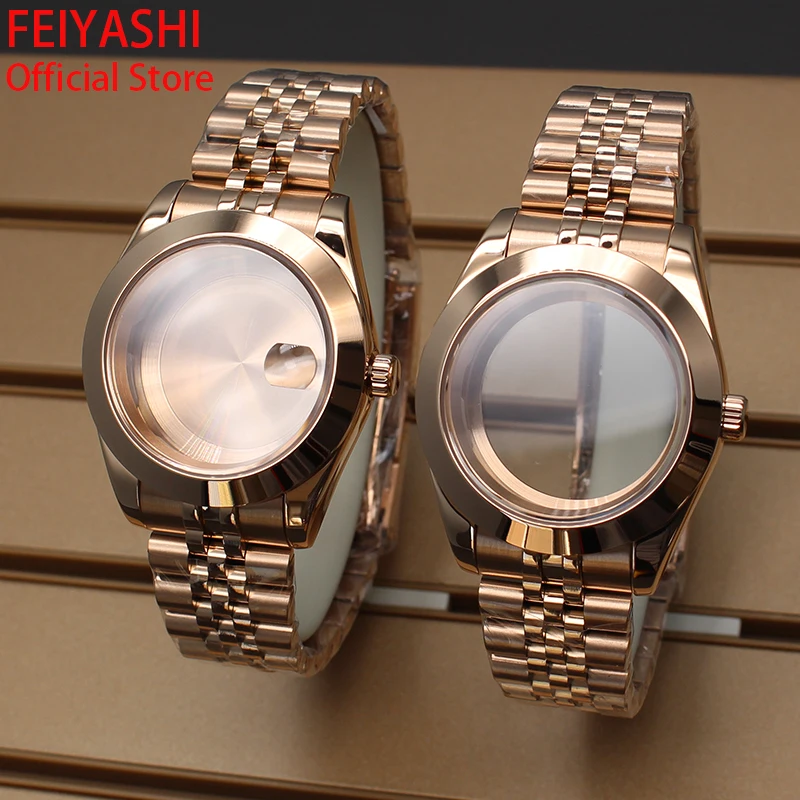 

Rose Gold 36mm/40mm Watch Cases Watchband 316 Stainless Steel For Air King Seiko nh35 nh36 Miyota 8215 Movement 28.5mm Dial