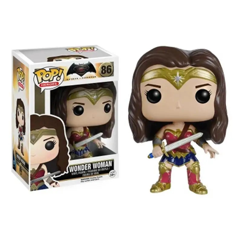 Funko POP Justice League Wonder Woman Aquaman Flash Бэтмен стрела Брюс Уэйн модель Фигурка Коллекция Модель игрушки подарки - Цвет: with box 86