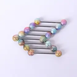 Stainless Steel Glitter Barbell Piercing Set - 6PCS Jewelry Collection (Matte 6PCS)