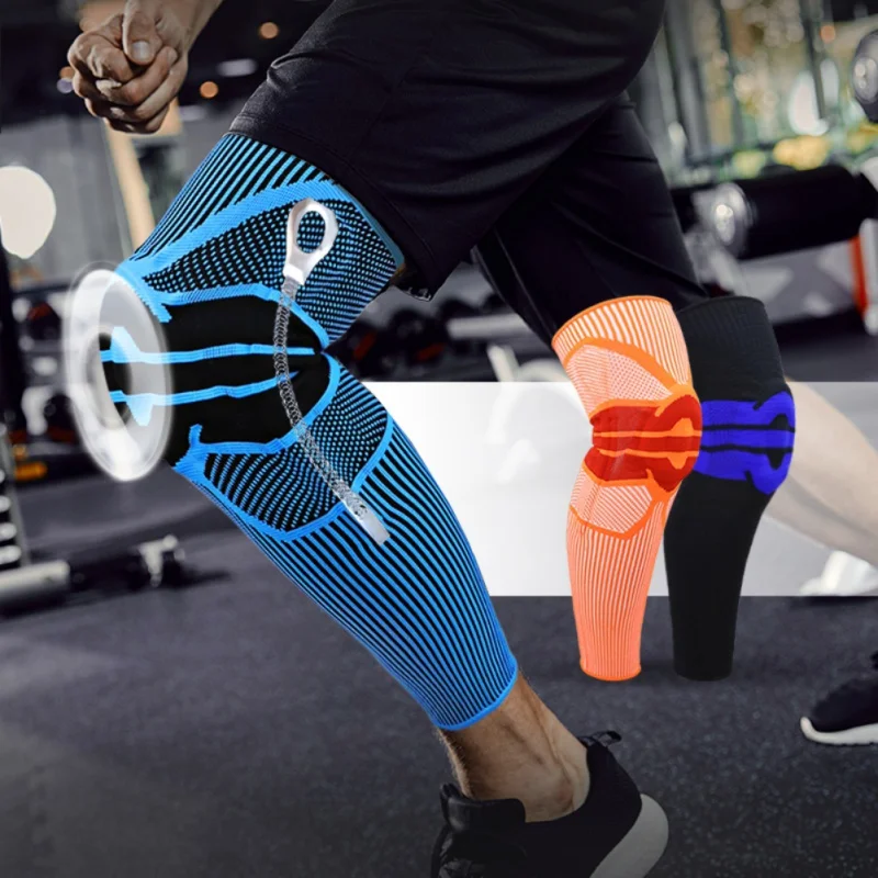 

Silicone Knee Protector 3D Knitted Spring Support Fitness Compression Knee Sleeves Sports Knee Guard Protector Tools 2020 Super