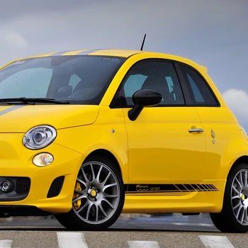 

2pcs Car Side Body Stickers Long Stripe Auto DIY Vinyl Film Styling Decals Stylish Graphics For FIAT 500 Tuning Car Accessories