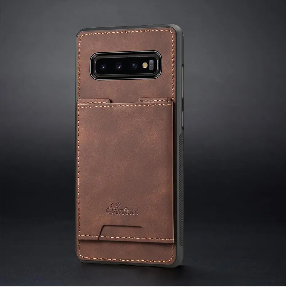 Модный чехол для телефона из искусственной кожи для samsung S10 Plus S10E 5G чехол простой держатель для карт кронштейн чехол для samsung Note 10 Pro Чехол