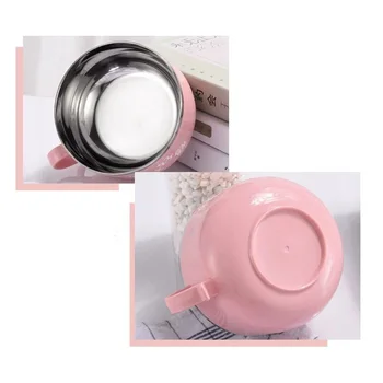 

Stainless Steel Instant Noodle Bowl Soup Bowl Chopsticks Set with Lid Double Insulation Lunch Box Student Female Instant Noodle