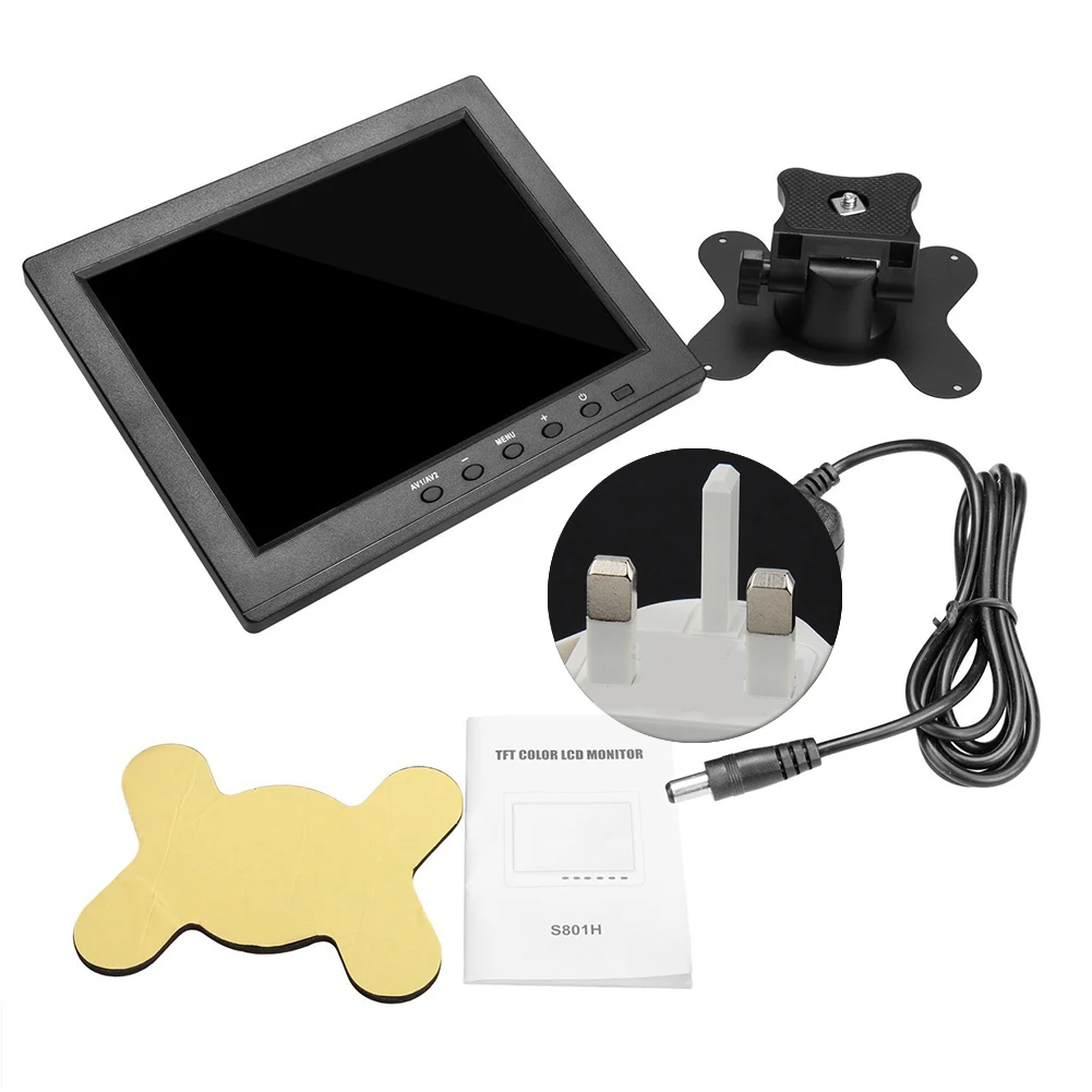 Rearview HDMI Input BNC Parking HD For PC Accessories Interior VGA Video Audio LCD Monitor Portable 8 Inch Car Computer Security